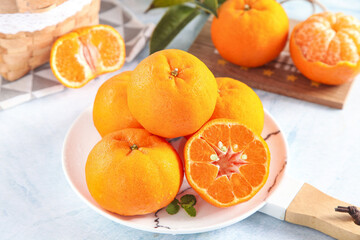 Fresh Organic Oranges with Honey on White Plate - Healthy Citrus Fruits Kitchen Still Life