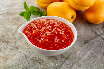Sweet homemade juicy apricot jam