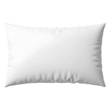 A fluffy white pillow on white or transparent background