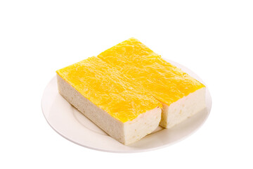 Jingzhou Fish Cake Chinese Specialty Gourmet Handmade Traditional Food on White Plate