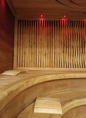 empty sauna in a spa center