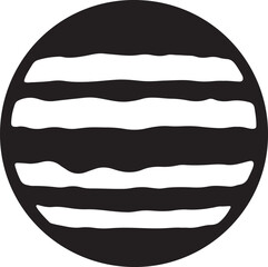 Jupiter silhouette vector, ideal for space, astronomy, planetary, and cosmic design projects.