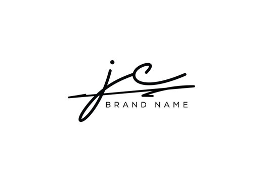 JC letter elegant cursive beauty handwriting logo.