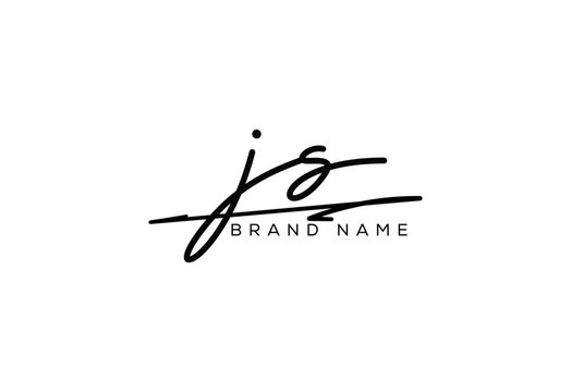 JS letter elegant cursive beauty handwriting logo.