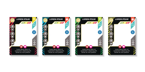 Game card frame template set collection