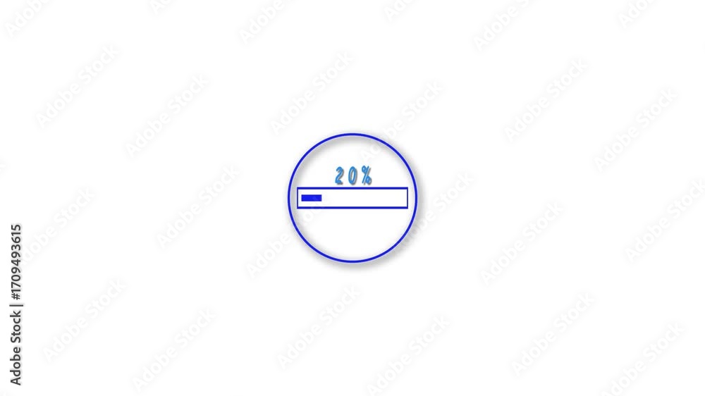 Poster minimalist blue circle line animation abstract design element clean modern motion background. animat