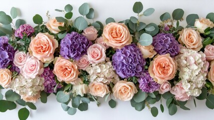 Stunning Peach  Purple Floral Arrangement.