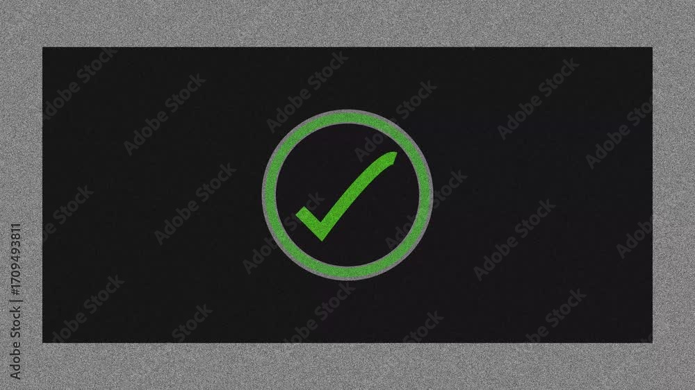 Poster looping green check mark animation success approval motion graphics for presentations videos. green 