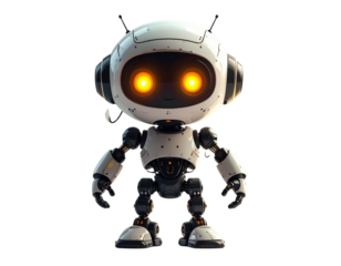  Small Humanoid Companion, Clean White Background.
