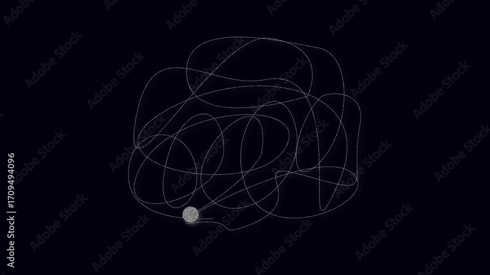 Poster abstract glowing orb with celestial trails dark space galaxy universe seamless 4k loop. seamless loo
