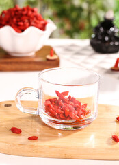 Ningxia Red Goji Berries Wolfberry Tea Glass Cup Dried Superfood Health Supply
