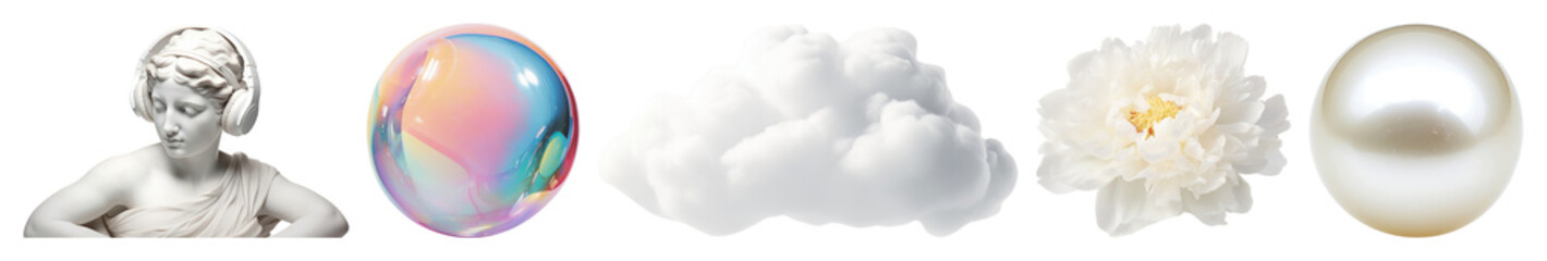 Obraz premium PNG Elegant elements with classical beauty, element set on transparent background