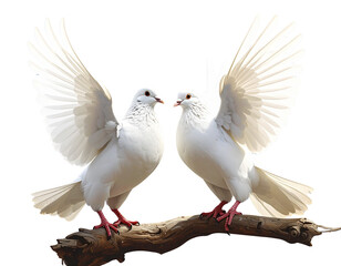 Obraz premium PNG Two white pigeon animal bird dove 