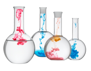 Round Bottom Flask Test Tube with Fluid Set Isolated on Transparent Background PNG 