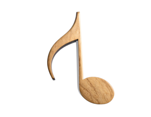 Single eighth note quaver isolated against a stark white backdrop, poised as the foca