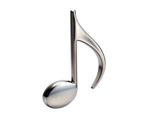 Single eighth note quaver isolated against a stark white backdrop, poised as the foca