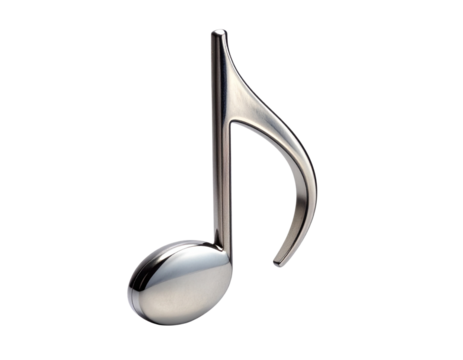 Single eighth note quaver isolated against a stark white backdrop, poised as the foca - Powered by Adobe