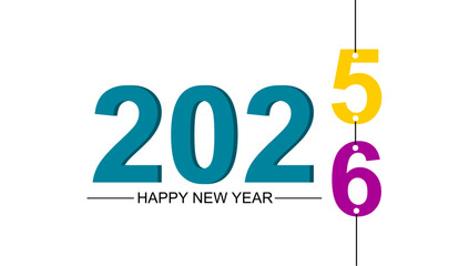 Happy New Year 2026 Celebration, Festive Typography Vector, New Year 2026 Greeting Card Illustration