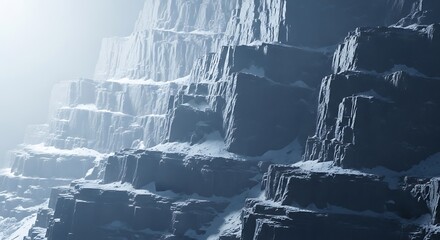 Frozen Mountain Peaks Landscape.