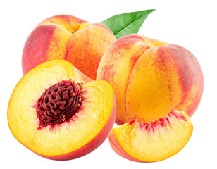  three and a half peaches isolated on transparent background png