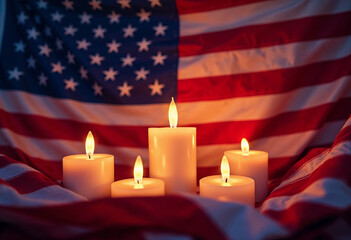 Patriot Day Background with Candle Tribute