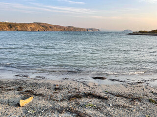 Autumn morning in Akhlestyshev Bay on Russian Island in Vladivostok. Russia