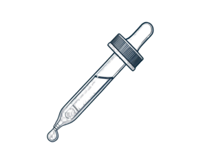 Dropper Pipette Outline Icon, Flat Vector Illustration for Lab Design