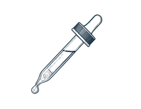 Dropper Pipette Outline Icon, Flat Vector Illustration for Lab Design