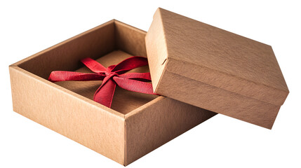 Box, paper box, gift box with a red bow, transparent picture, cutout, png picture