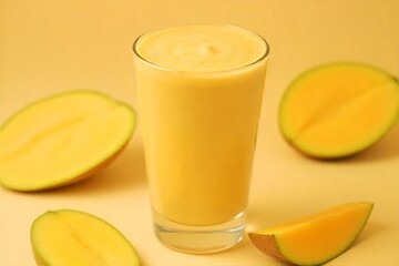 Refreshing Mango Smoothie with Fresh Mango Slices