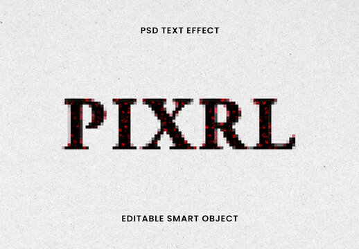 Retro Pixelated Glitch PSD Text Effect