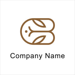 CB line logo design vector illustration on nature concept