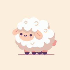 Naklejka premium flat illustration of cute sheep