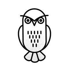 Owl Vector Line Ico. Minimalistic Black and White Illustration.