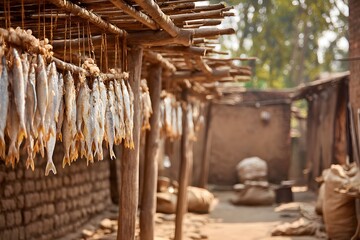 Rows Of Dried Seafood high resolution picture