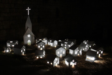 Christmas Village with Glowing Festive Lights
