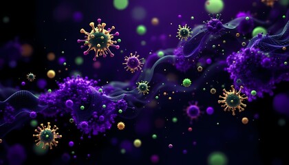  coronavirus covid-19 floating over dark background