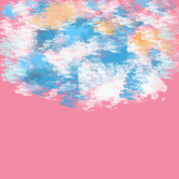 Abstract Colorful Cloud Texture on Pink Background. clouds are spreading in  the sky.