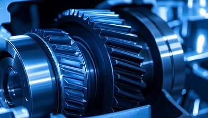 Fototapeta premium Close-up of gears in machinery