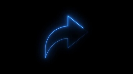 Glowing neon share icon on the black background. share arrow icon 4k animation. share glowing neon line color arrow. - Powered by Adobe