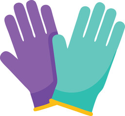 Obraz premium Colorful Garden Gloves Minimalist Illustration