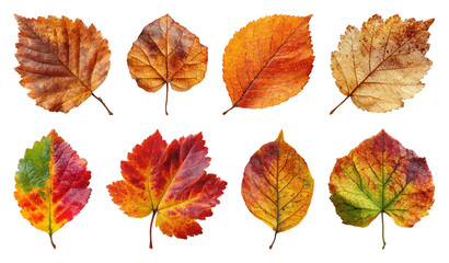 Vibrant autumn leaves collection.