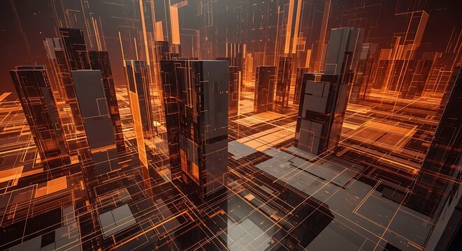 Futuristic Cityscape Architecture Design.