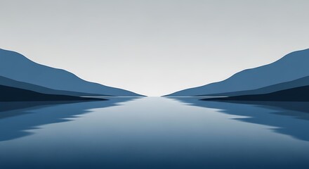 Serene Mountain Lake Scenery.