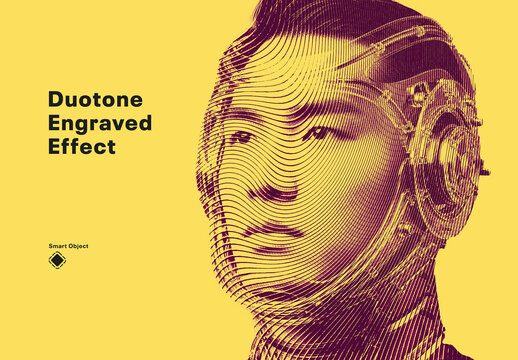 Duotone Engraved Photo Effect
