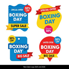 Four Boxing Day Sale Banners with Different Designs.