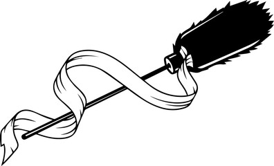 Elegant banner unfurls from a decorative quill, ideal for awards or sophisticated announcements