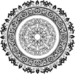 Intricate Celtic knotwork mandala design radiates timeless elegance and cultural heritage in detailed black and white.