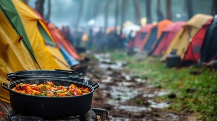 Campfire Stew Rainy Day Camping Delight.