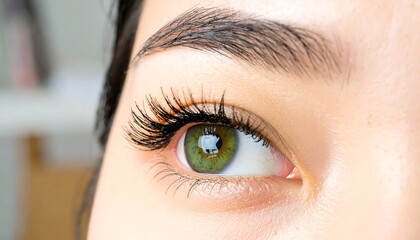 Obraz premium Close-up of woman's eye with false eyelashes